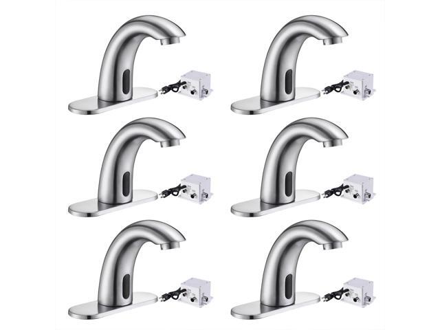 Aquaterior 5' Touchless Bathroom Sink Faucet with Cover Plate Control Box 6 Pack
