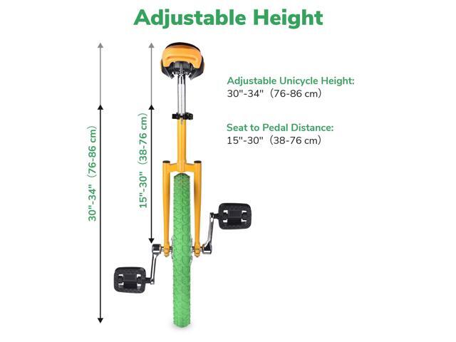 Yescom 18 In Wheel Outdoor Unicycle Skid-proof Tire Fitness Bicycle Balance Training for Adults Teenagers Kids, Yellow & Green