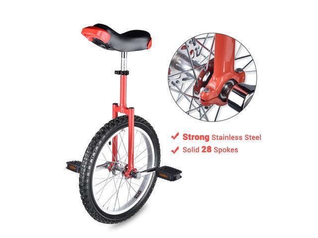 Yescom 18 In Wheel Outdoor Unicycle Skid-proof Tire Fitness Bicycle Balance Training for Adults Teenagers Kids, Red