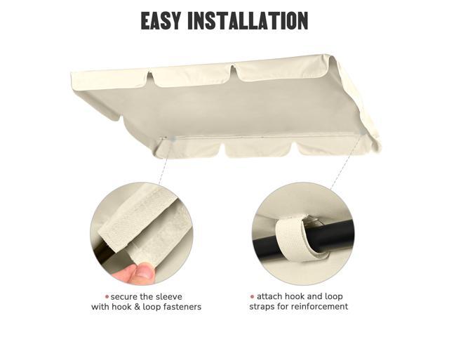 64 15/16' x 47 1/4' Swing Canopy Cover Replacement Porch Top UV30+ 180gsm Outdoor Patio Seat Ivory