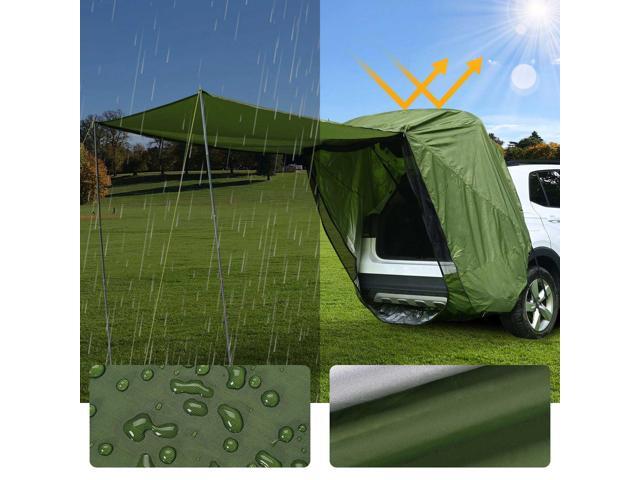 Yescom Universal Tailgate Tent with Pole for SUV/Van/MPV/CUV Camping Travel Hatchback Awning Shade Mesh Net Waterproof Green