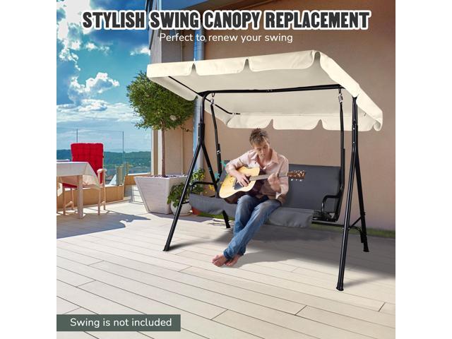 64 15/16' x 47 1/4' Swing Canopy Cover Replacement Porch Top UV30+ 180gsm Outdoor Patio Seat Ivory