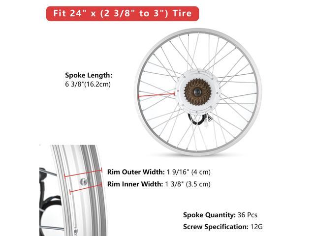 Yescom Electric Bicycle Motor Conversion Kit for 24' 750W 36V E-bike Rear Wheel