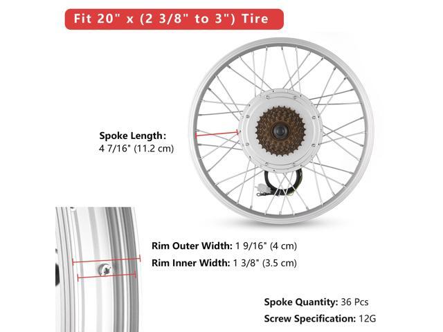 Yescom Electric Bicycle Motor Conversion Kit for 20' 750W 36V E-bike Rear Wheel