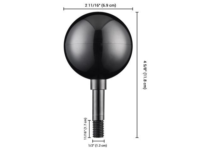 Yescom 3' Flagpole 2 Pack Black Ball Top Finial Ornament for 20 25 30 Ft Flag Pole Outdoor