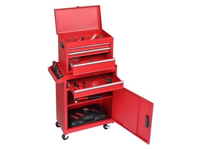 Yescom 2-in-1 Rolling Tool Cart on Wheels Trolley Organizer Storage Box Workshop Garage Warehouse Repair Shop