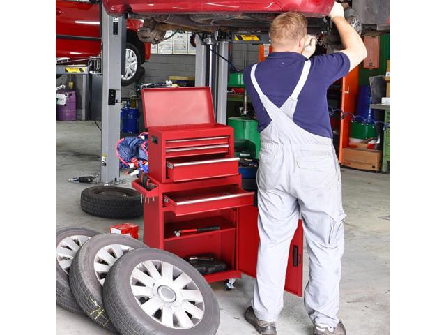 Yescom 2-in-1 Rolling Tool Cart on Wheels Trolley Organizer Storage Box Workshop Garage Warehouse Repair Shop