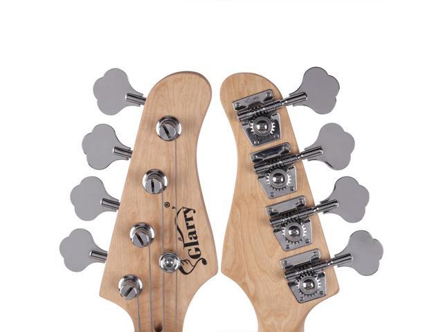 Electric Bass Guitar Full Size Standard Beginner Kit 4 String Cable Strap Carry Bag Blue