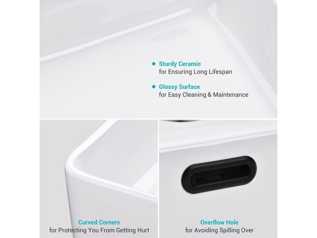 Aquaterior 2 Pack 20' Rectangle Bathroom Vessel Sink Ceramic Above Counter Basin