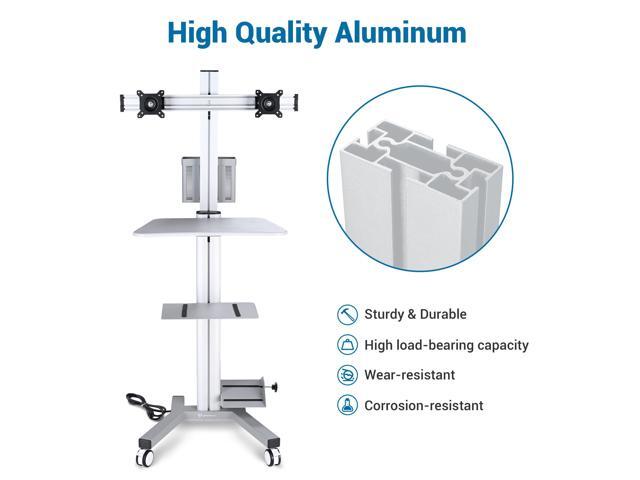 Yescom Desktop PC Mobile Cart for Dual Monitor Wheel Printer Computer Desk Workstation