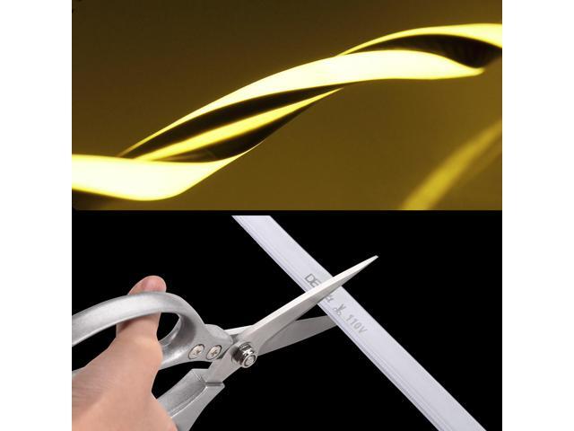 DELight 150FT Warm White Neon Rope Lights with Remote Control AC 110V IP65 Waterproof Cuttable Dimmable Flexible DIY DEL-D150W