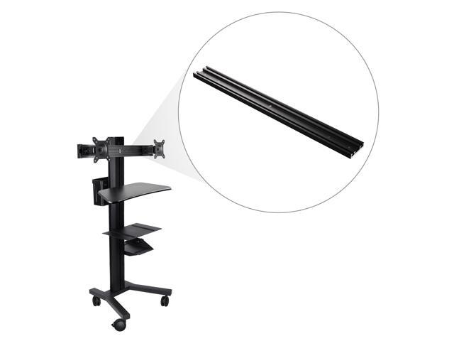 Yescom Monitor Holding Pole Dual Monitor Arm for PC Mobile Cart Medical Trolley Cart Black
