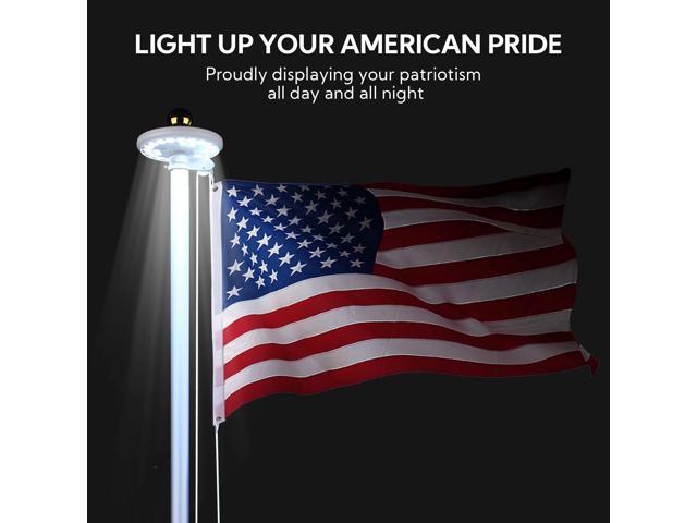 Yescom 26 LED Flag Pole Light Solar Powered 100% Coverage 10-Hour Outdoor Dusk to Dawn Auto Lamp for Yard