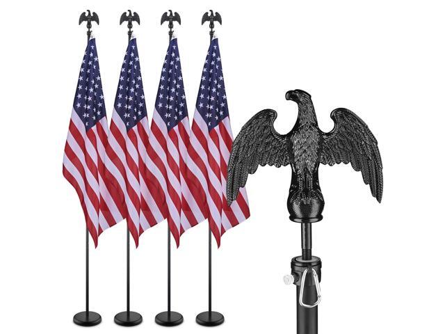 Yescom 4 Pack 8Ft Sectional Indoor Flag Pole Kit Eagle Topper 3x5 Ft US Flag