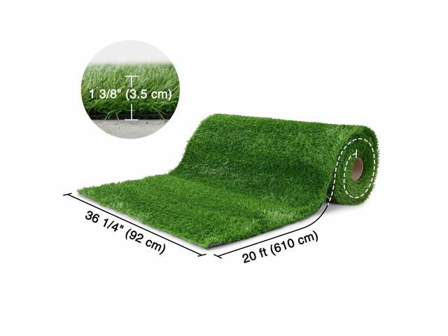 Yescom 20x3 Ft Artificial Grass Turf 1.38' Fake Grass Rug Synthetic Lawn Indoor Outdoor Garden Home Décor