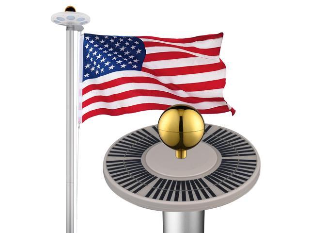 Yescom Bravery 13Gauge Heavy Duty Flag Pole Kit with Solar Light 30Ft High Wind Flagpoles for Outside House In Ground