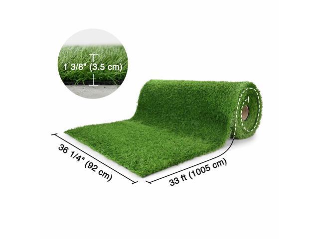 Yescom 33x3 Ft Artificial Grass Turf 1.38' Fake Grass Rug Synthetic Lawn Indoor Batting Tunnels Outdoor Home Décor