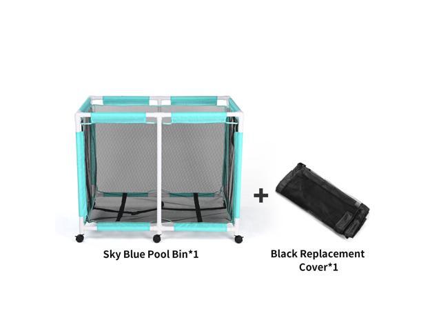 Yescom Mesh Pool Storage Bin Extra Large PVC Framed Waterproof 6 Wheels with Black Net Cover Replacement