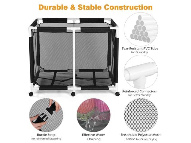 Yescom Extra Large Mesh Pool Storage Bin 267 Gallon Noodles Holder Toys Organizer 6 Wheels Cart Black 2026
