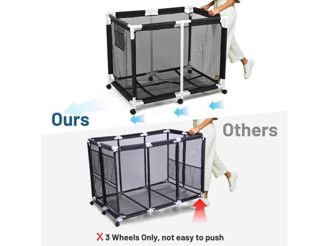 Yescom Extra Large Mesh Pool Storage Bin 267 Gallon Noodles Holder Toys Organizer 6 Wheels Cart Black 2026