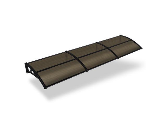 Yescom 30'x120' Window Awning Door Canopy Polycarbonate Anti-UV30+ Cover Outdoor Rain Snow Protection Patio Brown Board