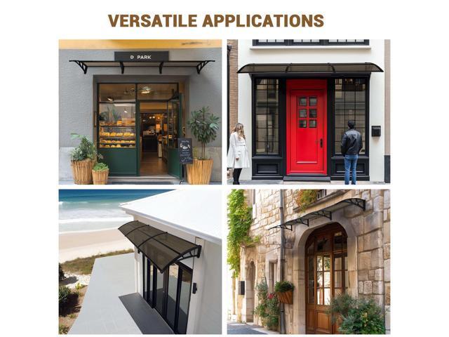 Yescom 30'x120' Window Awning Door Canopy Polycarbonate Anti-UV30+ Cover Outdoor Rain Snow Protection Patio Brown Board