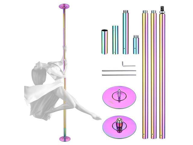 Yescom 12 FT Stripper Pole Spinning Static Dancing Pole Kit with Extensions for Fitness Party Club Dance Exercise Home Gym, Colorful