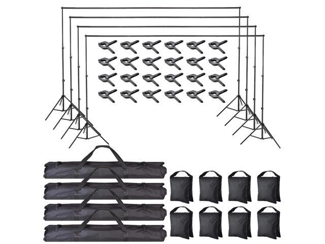 7x10Ft Photography Background Backdrop Support Stand Kit For Live Stream 4 Packs
