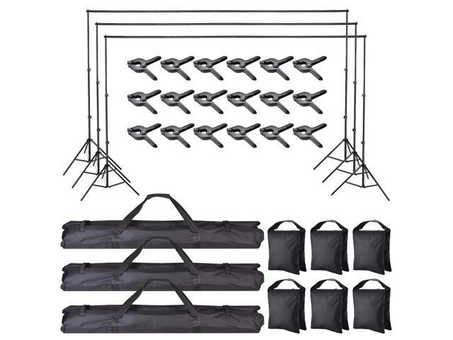 7x10Ft Photography Background Backdrop Support Stand Kit For Live Stream 3 Packs