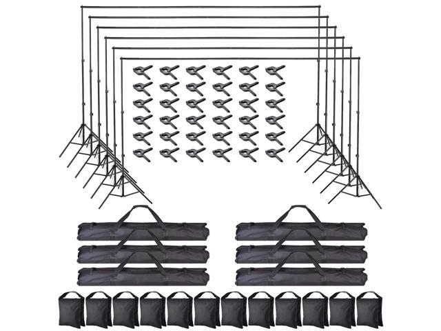 7x10Ft Photography Background Backdrop Support Stand Kit For Live Stream 6 Packs
