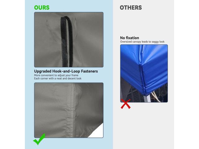 Yescom 10x10Ft UV30+ Gazebo Replacement Top for 2 Tier Outdoor Canopy Cover Patio Backyard Party Deck Gray