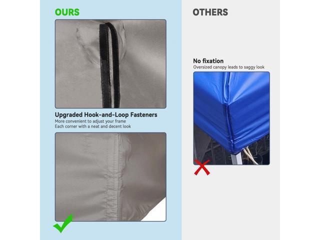 Yescom 8'x8' UV30+ Gazebo Canopy Replacement Top Cover PU Water Resistance for 2 Tier Outdoor Patio Garden Party Gray