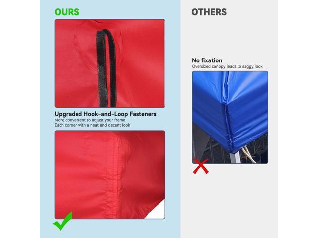 Yescom 10x10Ft UV30+ Gazebo Replacement Top for 2 Tier Outdoor Canopy Cover Patio Backyard Party Deck Red