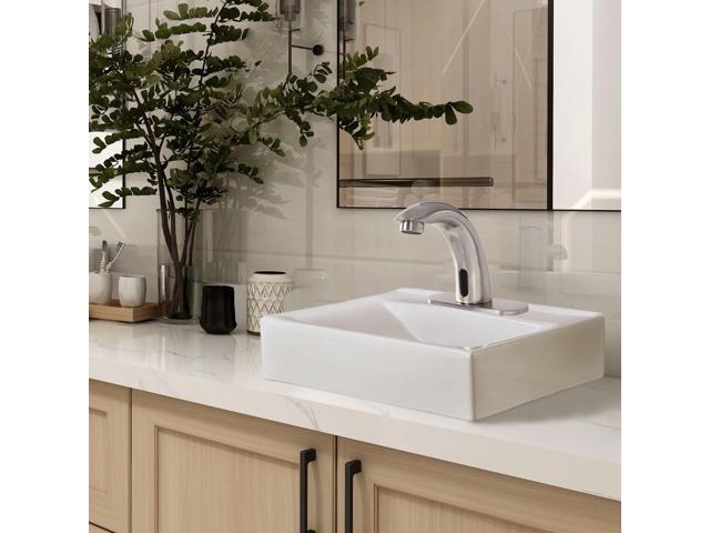 Aquaterior 5' Touchless Bathroom Faucet with Rectangle Vessel Sink Auto Sensor