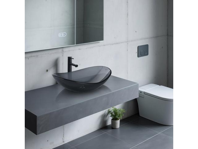 Aquaterior Bathroom Vessel Sink & Faucet Kit 8' Vanity Mixer Tap Tempered Glass