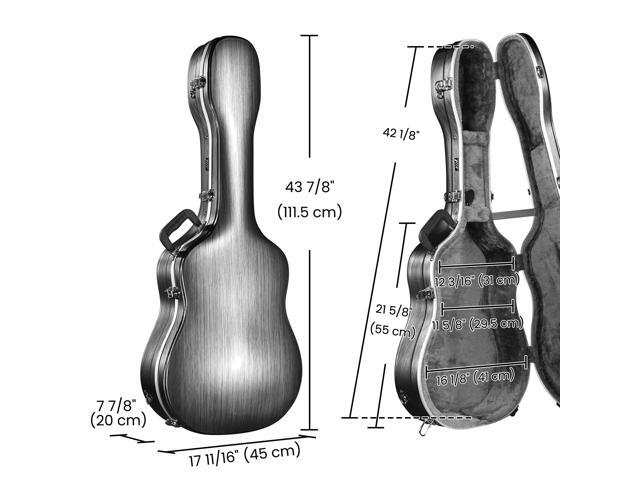 Yescom ABS Acoustic Guitar Case Hard with Backpack Straps Dreadnought Hardshell for Airline Travel