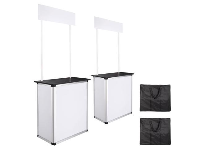 Popup Promotional Counter Table Booth Portable Demo Display Banner Stand 2 Pack