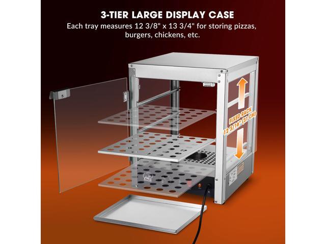 WeChef 15' Commercial Countertop Food 3-Tier Pizza Warmer with LED Adjustable Lighting Food Heater Display Case Stainless Steel for Buffet...