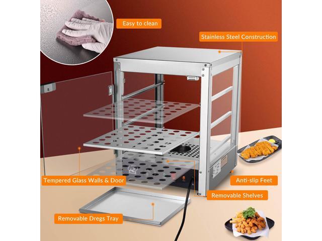 WeChef 15' Commercial Countertop Food 3-Tier Pizza Warmer with LED Adjustable Lighting Food Heater Display Case Stainless Steel for Buffet...