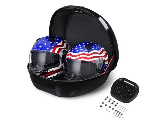 Yescom 50L Universal Motorcycle Tour Tail Box Scooter Trunk Storage w/ Lock Case