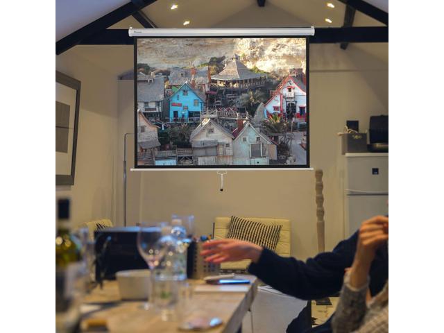 InstaHibit 72' 4:3 Projection Screen Pull Down Manual Indoor Outdoor Movie Night