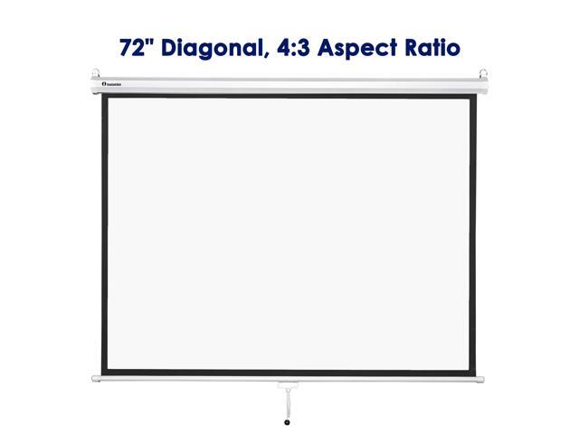 InstaHibit 72' 4:3 Projection Screen Pull Down Manual Indoor Outdoor Movie Night