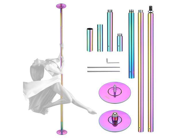 Yescom 10.8FT Professional Stripper Pole Static Spinning Dancing Pole Kit with Extensions for Home Gym Fitness,Colorful