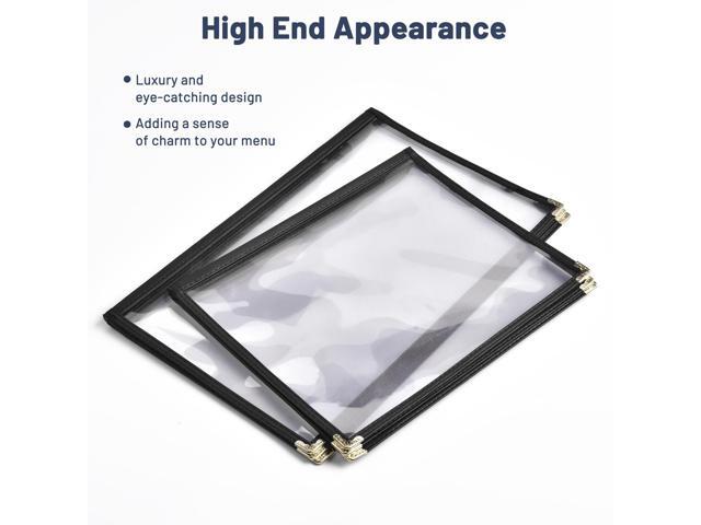 WeChef 30pcs Restaurant Menu Covers 8.5x11IN Book Style Cafe Bar 3 Page 6 View Black