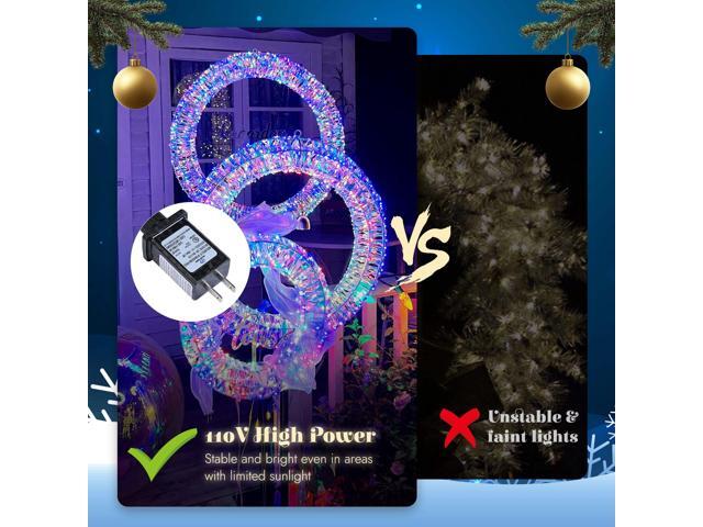 Yescom Pre-Lit 1700 LED Outdoor Lighted Christmas Wreath Decoration, 3-Pack in 1 Holiday Party Decor for Home Yard 2025 Xmas