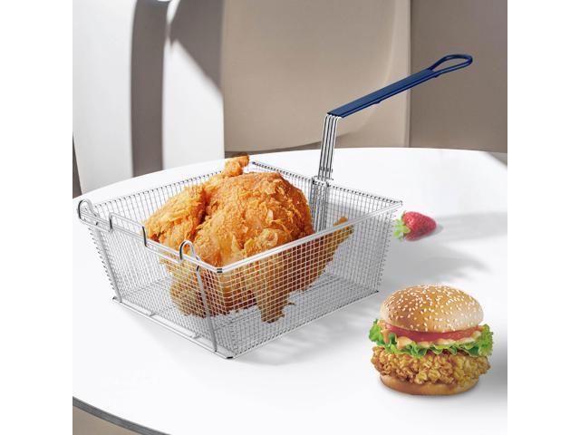 WeChef Commercial Deep Fryer Basket 8.8 Lbs Large Capacity 13'x 12' x 5' Heavy Duty Construction Fryer Basket with Non-slip Handle for Restaurant...