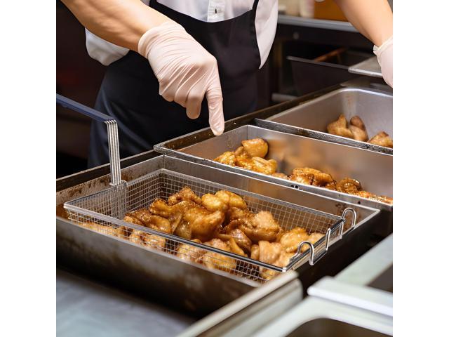 WeChef Commercial Deep Fryer Basket 8.8 Lbs Large Capacity 13'x 12' x 5' Heavy Duty Construction Fryer Basket with Non-slip Handle for Restaurant...