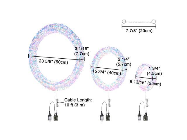 Yescom Pre-Lit 1700 LED Outdoor Lighted Christmas Wreath Decoration, 3-Pack in 1 Holiday Party Decor for Home Yard 2025 Xmas