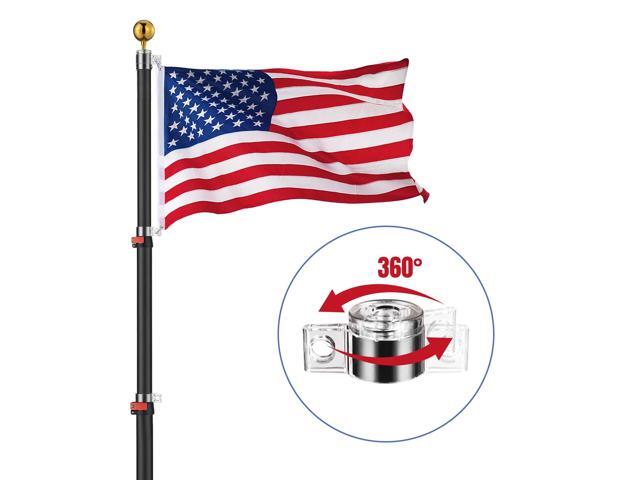 Yescom 20Ft Telescoping Flagpole with Dock/Deck Mount Display Sign for Events
