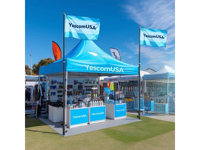 Yescom 20Ft Portable Telescoping Flag Pole with Ladder Mount Holder for Event